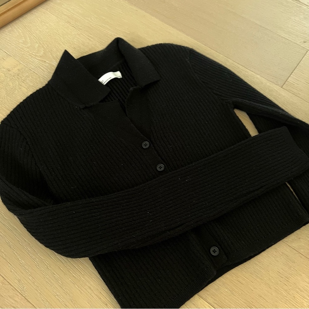 Oak + Fort Rib Knit Button Up Cardigan - Picture 3 of 3
